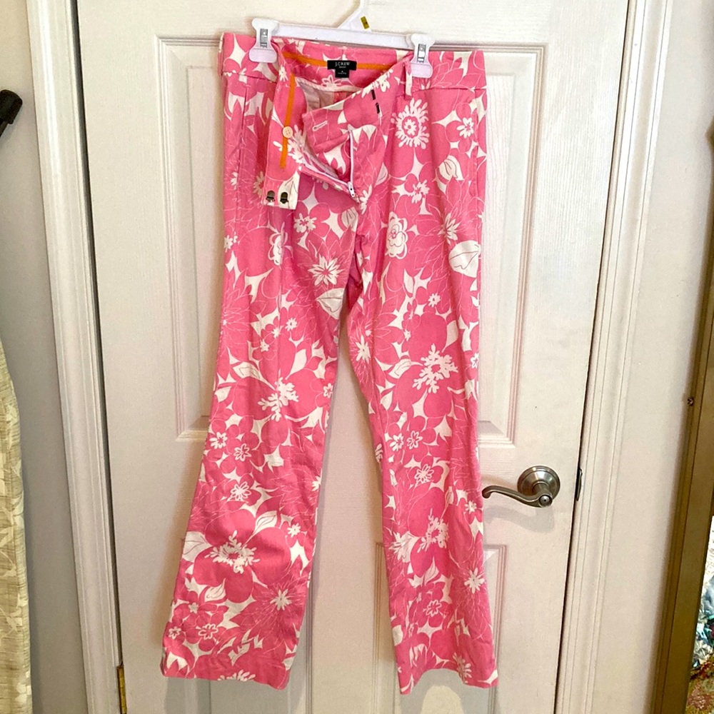 J. Crew pint floral stretch low fit pants in a size 8.